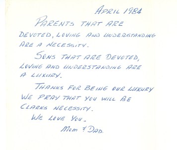 Dad to Steve Bday 1985